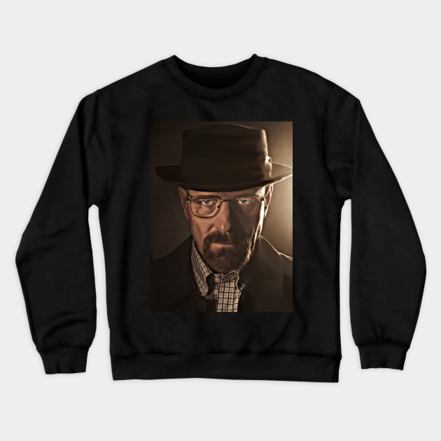 Walter White Digital Painting Crewneck Sweatshirt by Designsbytopher